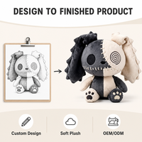 Peluche personnalisée lapin en direct d'usine avec rembourrage en coton PP, détails brodés, poupée de personnage en peluche pour marques IP originales