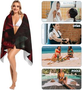 Hoa hồng đỏ in nhanh chóng khô sợi nhỏ Cát miễn phí, thấm, Trọng lượng nhẹ bãi biển khăn cho người lớn đi du lịch phòng tập thể dục - Product Image 6