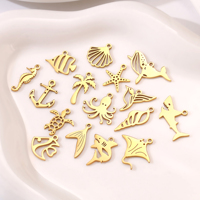 Tortue de mer étoile de mer coquille queue de poisson requin breloques acier inoxydable océan animaux pédants collier Bracelet balance bijoux fournitures