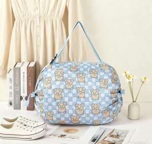 Sacola Dobrável de Alta Qualidade com Impressão, Grande Capacidade, Reutilizável, de Poliéster, para Compras - Product Image 6