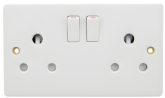 ปุ่มสวิตช์ติดผนังเพื่อความปลอดภัยในครัวเรือนแผงสัมผัสแบบคู่ซ็อกเก็ต ABS - Product Image 3