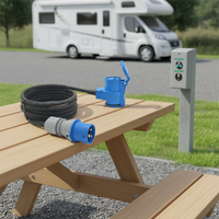 Câble d'extension de camping 16A 230V avec prise CEE IEC coudée et prise Schuko, 10/25m H07RN-F 3G 2.5mm IP54