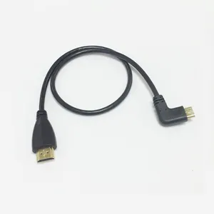 Оптовая продажа, под заказ, прямоугольный мини-Кабель HDMI-HDMI 1,4 «Папа-папа» 90 градусов для камеры, Кабель Dv
