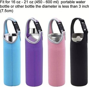 Pochette de transport personnalisée en néoprène avec poignée pour bouteille ou gobelet, compatible avec les bouteilles d'eau sportives de 16 oz à 21 oz - Product Image 3