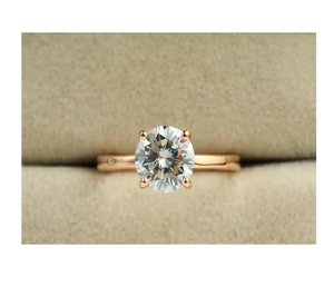 Elegante Anillo de Compromiso con Diamante de Laboratorio de 2 Quilates, Certificado E F VS, con Halo Oculto, Joyería para Propuesta de Matrimonio - Product Image 1