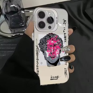 Funda de teléfono creativa con grafiti artístico para <span class=keywords><strong>iPhone</strong></span> XS XR 13 Mini 16 <span class=keywords><strong>Plus</strong></span> 17 Pro Max Durable PC Coque con David Mona - Product Image 4