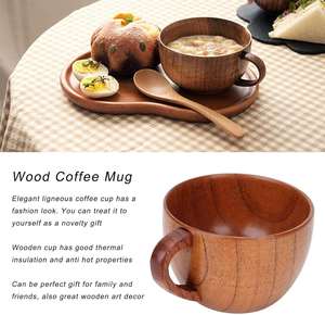 BPA Free Eco-Friendly Vintage Wooden Bamboo Coffee Mug with Wood Lid Reusable for Home & Office Use - Product Image 2
