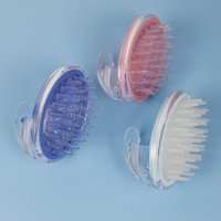 Brosse à shampooing en silicone transparente, masseur du cuir chevelu, peigne pour le lavage des cheveux avec poignée ergonomique pour une utilisation à domicile et en salon