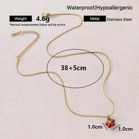 Liontin Bunga Merah Stainless Steel Custom, Perhiasan Wanita, Kalung Bunga Enamel Mewah, Kalung Wanita Cantik yang Dipersonalisasi