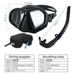 Juego de máscara de esnórquel y gafas de buceo gratis con logotipo personalizado, lente templada, función antiniebla, resistente al agua para buceo - Product Image 3