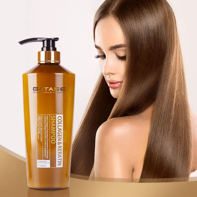Shampoo sem sulfato gatase de marca própria, shampoo natural para cabelos, collagem de queratina para limpeza profunda