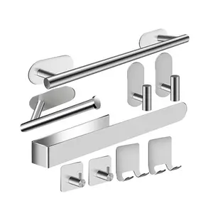 Wall Mounted Toilet Paper Holder And Towel Hooks