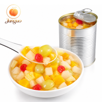 Topkwaliteit ingeblikt gemengd fruit 850g Ananas Druif Kers ISO Aangepaste Gewicht Makkelijk te openen blik Export Leverancier