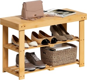 Banc à chaussures 3 niveaux en bois, organisateur <span class=keywords><strong>de</strong></span> rangement robuste <span class=keywords><strong>pour</strong></span> chaussures, idéal <span class=keywords><strong>pour</strong></span> l'entrée et la <span class=keywords><strong>salle</strong></span> <span class=keywords><strong>de</strong></span> <span class=keywords><strong>bain</strong></span> - Product Image 2