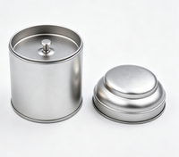 Boîte en fer blanc ronde personnalisée avec couvercle intérieur pour le stockage alimentaire, boîte en métal pour l'emballage du thé, du café et des poudres