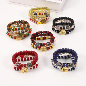 Fashion Jewelry Beaded Bracelets Set 4pcs I Love You Charm Multilayer Boho Style Gift <b>for</b> Women <b>Men</b> Unisex - Product Image 2