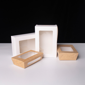 Boîte à sushi en carton kraft avec fenêtre transparente, conteneur rectangulaire jetable pour <span class=keywords><strong>livraison</strong></span> <span class=keywords><strong>de</strong></span> sushis, boîte alimentaire personnalisable avec logo OEM en gros - Product Image 4