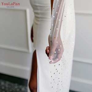 Voile de mariée YouLaPan V184 Romantique, longueur Valse, simple couche, en dentelle transparente avec appliques motifs étoiles et lunes pour <span class=keywords><strong>femme</strong></span> - Product Image 4