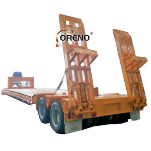 Semi-<span class=keywords><strong>remorque</strong></span> surbaissée de haute qualité 10m 12m Chine <span class=keywords><strong>2</strong></span> <span class=keywords><strong>essieux</strong></span> 20 tonnes/25 tonnes/30 tonnes pour excavatrices chargeuses - Product Image 1