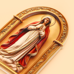 Khuyến mãi: Tượng Chúa Giê-su và Đức Mẹ Maria hình vòm 14,5*10,7cm, đồ trang trí bàn thờ có giá đỡ - Product Image 3