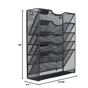Tường tập tin tổ chức LƯỚI 5 Tier tường tập tin chủ Máy tính để bàn dọc treo thư mục tập tin tổ chức với đáy phẳng khay - Product Image 3