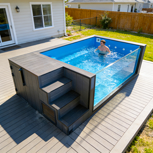 Vente d'usine : Piscines en fibre de verre résistantes à la corrosion pour la famille et les enfants, piscines extérieures en conteneurs de fibre de verre. - Product Image 1