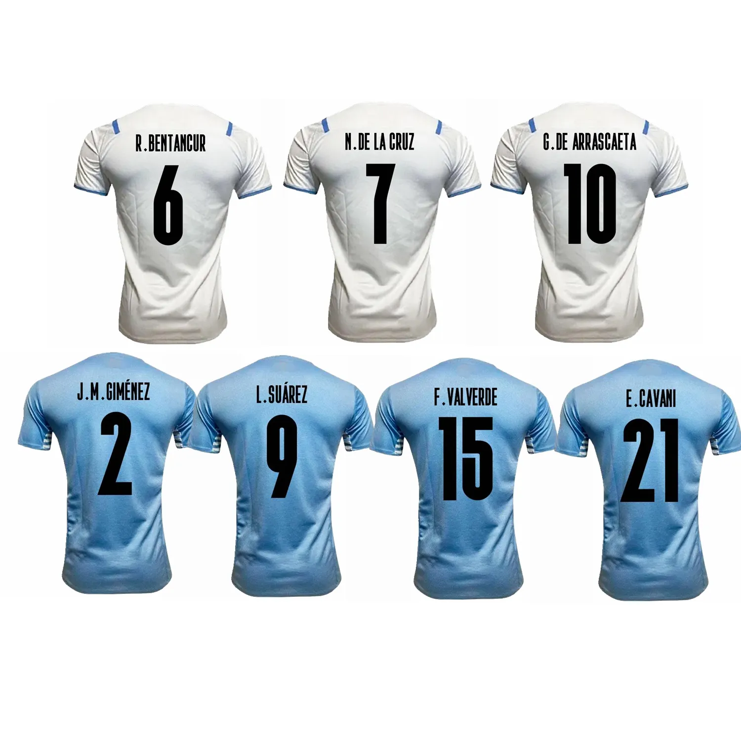 Uruguay Suarez Cavani Voetbalshirts 2021 22 Valverde Arrascaeta Thuis Weg Voetbal Shirt Kit