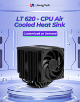 Refroidisseur de processeur en cuivre OEM ODM avec logo personnalisé LT620S, 6 caloducs, 260W TDP, roulement fluide, prix de gros, LGA115X 1200 AM4 AM5