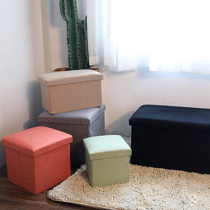 Pouf de rangement pliable en forme de cube, repose-pieds, marchepied, siège rembourré en mousse pour dortoir et salon - Product Image 3