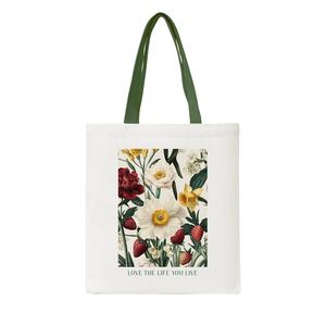 Bolso de lona de algodón personalizado bolso de hombro informal a la moda girasol puesta de sol patrón lona Doorgift bolsa para publicidad promoción bolsa - Product Image 5