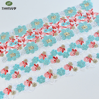 Hotfix Strass Dentelle Garniture 3 Set Broderie Organza Garniture pour Sexy Africain Vêtements Accessoire à Prix Favorable