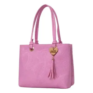 Bolso de Mano Rosa para Mujer Fana Kara con Borla Decorativa, Bordado, Cierre de Cremallera, Estilo Casual, Forma Rectangular, Material PU - Product Image 4