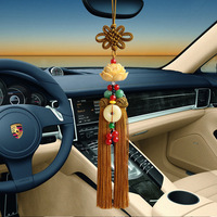 Pendentif de voiture en résine, article de vendeur ambulant, bijoux de Yiwu, breloque en forme de lotus, boucle de paix pour rétroviseur, nœud chinois