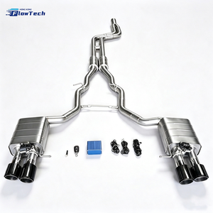 Système d'échappement Catback Valvetronic pour BMW F10 535i N55 3.0L en acier inoxydable 304 avec commande de soupape et embouts noirs - Product Image 4