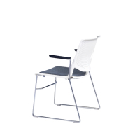 Chaise de bureau à domicile minimaliste moderne grise rembourrée avec cadre en fer galvanisé Renfort en acier massif PP pour la salle à manger