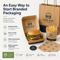 Emballage biodégradable jetable personnalisé avec logo, respectueux de l'environnement, pour la restauration rapide, les hamburgers, les poulets frits, les frites, en carton ondulé avec laminage mat