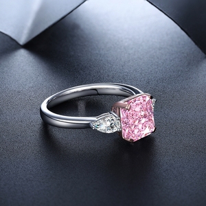 Anillo de Plata S925 con Diamante Rosa de Imitación de 2 Quilates, Corte Redondo, Estilo Dulce y Femenino, de la Fábrica de Joyería MUSHAN - Product Image 3