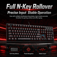 Clavier mécanique filaire USB F9 Panther S 2.0, 104 touches NKRO, pavé supérieur en alliage, rétroéclairage LED rouge, étanche, ergonomique pour les joueurs et le bureau