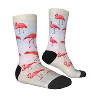 Flamingo 3D Tropical Rose Oiseau Design Unisexe Casual Chaussettes 360 ° All Over Print ODM Vente en gros Nouveauté Chaussettes Impression numérique Chaussettes