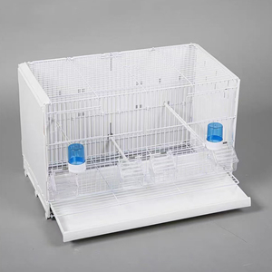 Gabbia per Canarini Impilabile in Metallo Resistente, Accessori per Alimentazione e Abbeveraggio, Voliera Multilivello per Uccelli - Product Image 6
