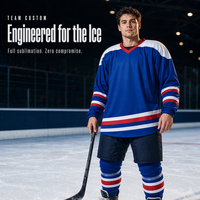 Maillot de hockey sur glace personnalisé QuestLink, sublimation, poids lourd, respirant, uniforme de hockey sur glace, maillot de hockey sur glace surdimensionné pour entraînement et match