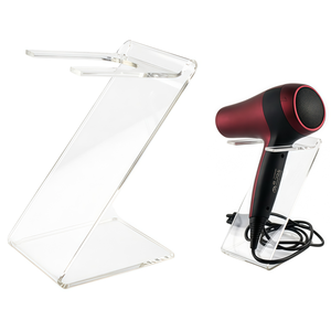 <span class=keywords><strong>Support</strong></span> de sèche-cheveux en acrylique transparent - <span class=keywords><strong>Support</strong></span> de sèche-cheveux pour comptoir, pour salle de bain et salon - Design robuste en forme de Z, matériau sans BPA - Product Image 1