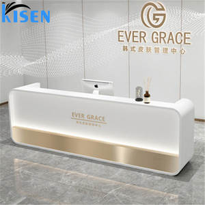 Kisen Luxury Versatile for Office Hospital Bar Hotel Living Room Workshop Salon Cashier <b>Counter</b> Semi Precious <b>Reception</b> Table - Product Image 2