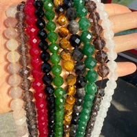 HUI RUI Pierre précieuse naturelle Œil de tigre Rubis Onyx Pierre 8mm 10mm Perles coupées en vrac pour la fabrication de bijoux