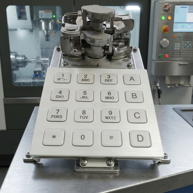 Customizable IP65 Rugged Stainless Steel 4x4 Waterproof  Metal Number Keypads & Keyboards for Electronic CNC Machine  Electronic