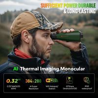 Caméra de vision nocturne Hawkeye à imagerie thermique IA 384*288, monoculaire, en acier inoxydable, avec carte MicroSD, pour le bétail dans le désert