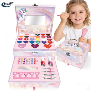 Kit Trucco per Bambine 2026, Valigetta Vanity Completa Sicura e Lavabile con Set di Cosmetici e Nail Art per Gioco di Ruolo - Product Image 1