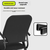 Chaise de bureau pliable avec cadre métallique rembourré, confortable, design minimaliste moderne, pour la maison, la salle de conférence et la formation