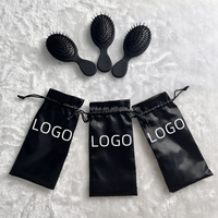 Brosse démêlante personnalisée en acétate de cellulose pour la maison et les voyages, avec poils de sanglier naturels et base en métal, motif écaille de tortue