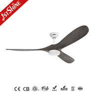 Ventilateur de plafond 1stshine avec lames en bois massif, qualité durable, design élégant, qualité professionnelle, commande par application intelligente, avec lumière LED